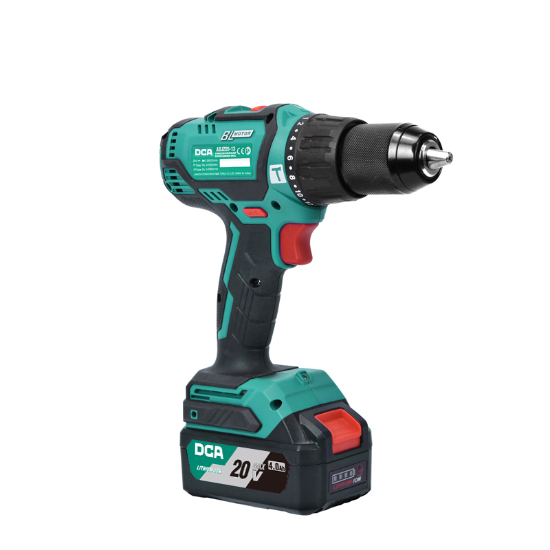 TALADRO PERCUTOR 20V BRUSHLESS 13MM 60N.M 22+2 B:2.0AHX2 MALETIN DCA - ADJZ05-13(TYPE AM)