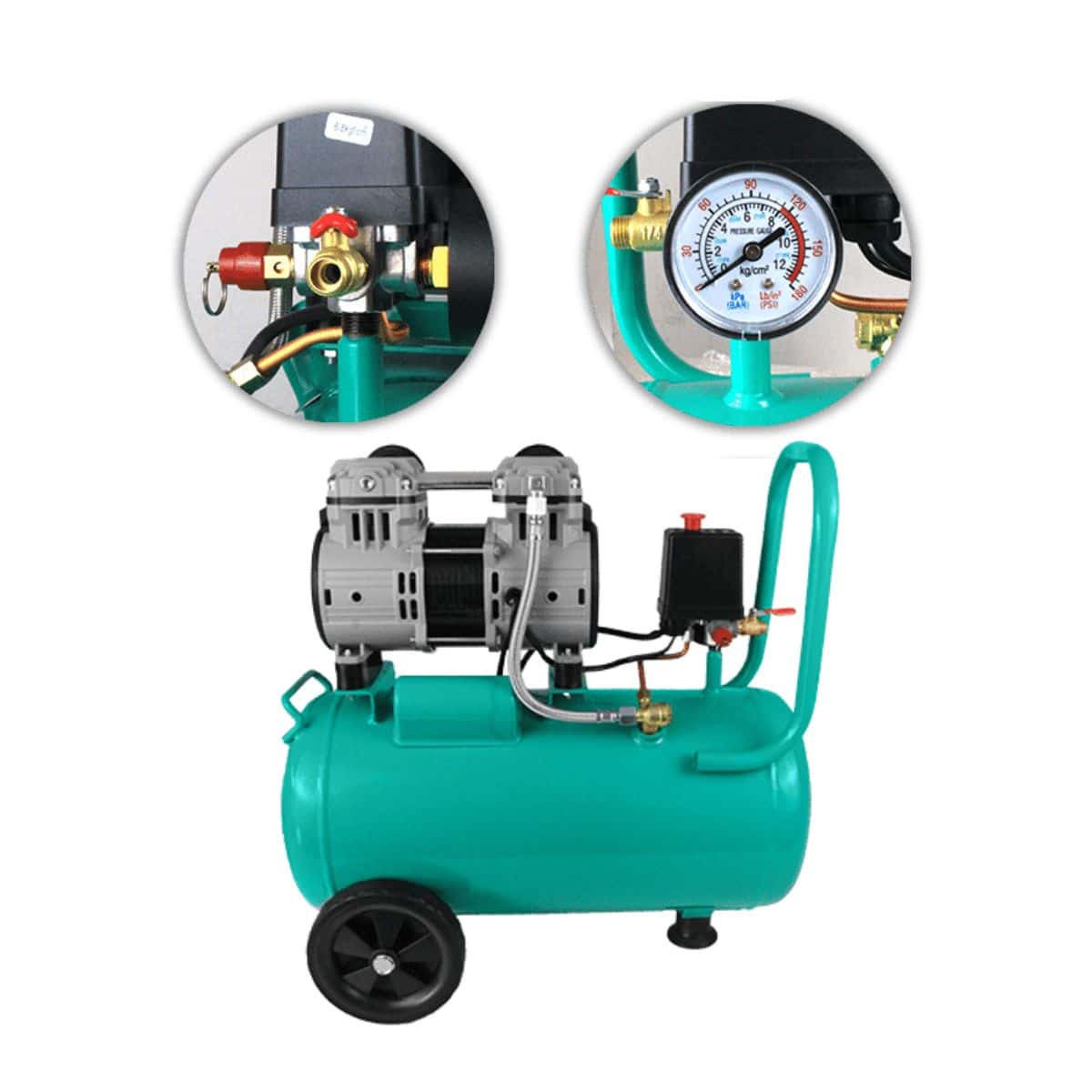 COMPRESORA OIL-FREE 24 LITROS 1100W 2850/MIN 8BAR 70L/MIN - AQE1100/24L