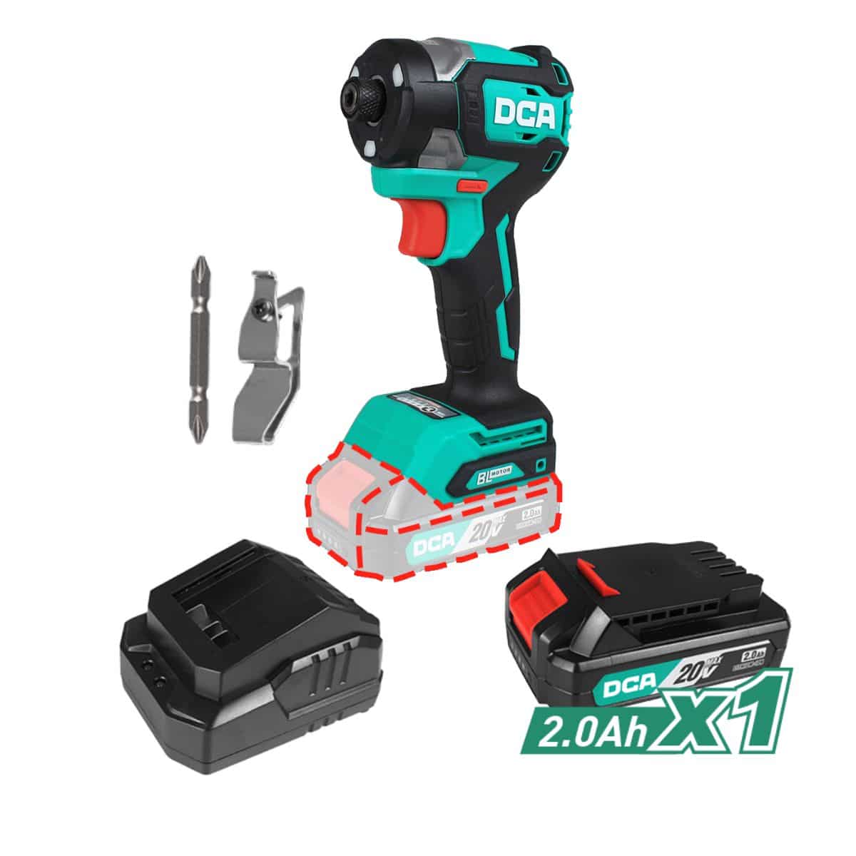 DESTORNILLADOR DE IMPACTO COMP. 6.35 HEX 208N.M 20V BRUSHLESS 1X2.0AH - ADPL208ADM